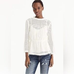J. Crew - Point Sur Eyelet Top In Ivory - Size 4 (Fits like Small) -‎ J6223